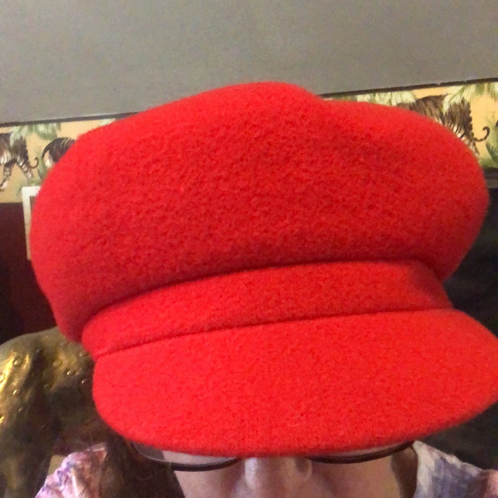 Red wool Spitfire Newsboy hat by Kangol ladies Medium  = size 7, new no tags. - Picture 6 of 6
